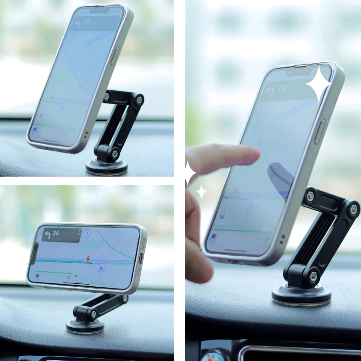 For Magsafe Foldable Universal 360 Rotation Magnetic Car Mount For Navigation Magnetic Car Phone Holder Mobile Phone Stand Rack