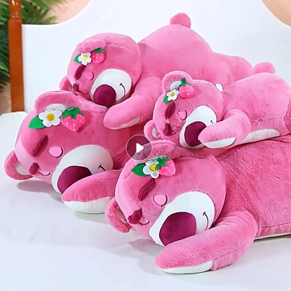 

2026Disney Toy Story Lotso Cute Bear Strawberry Sofa Plush Pillow Stuffed Toys Children Girls Friends Festivals Birthday Gift@#