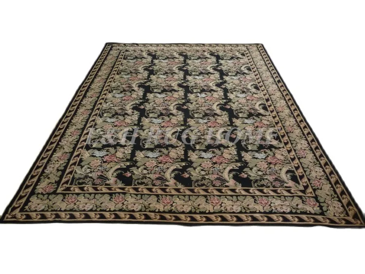 Free shipping 10K 11.3'x15.7' needlepoint rugs, 100% New Zealand wool rugs anti-slip rug