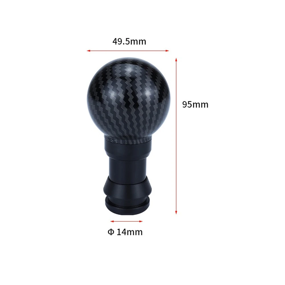 

Автомобильная ручка переключения передач из настоящего углеродного волокна, рычаг переключения передач круглой формы шарика, рычаг переключения передач ручной коробки передач AT MT