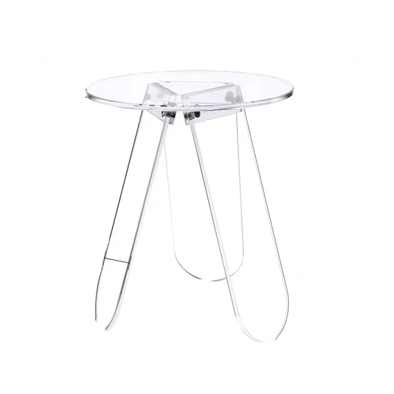 

coffee table small round table, modern simple living room sofa side table, acrylic colorful corner balcony
