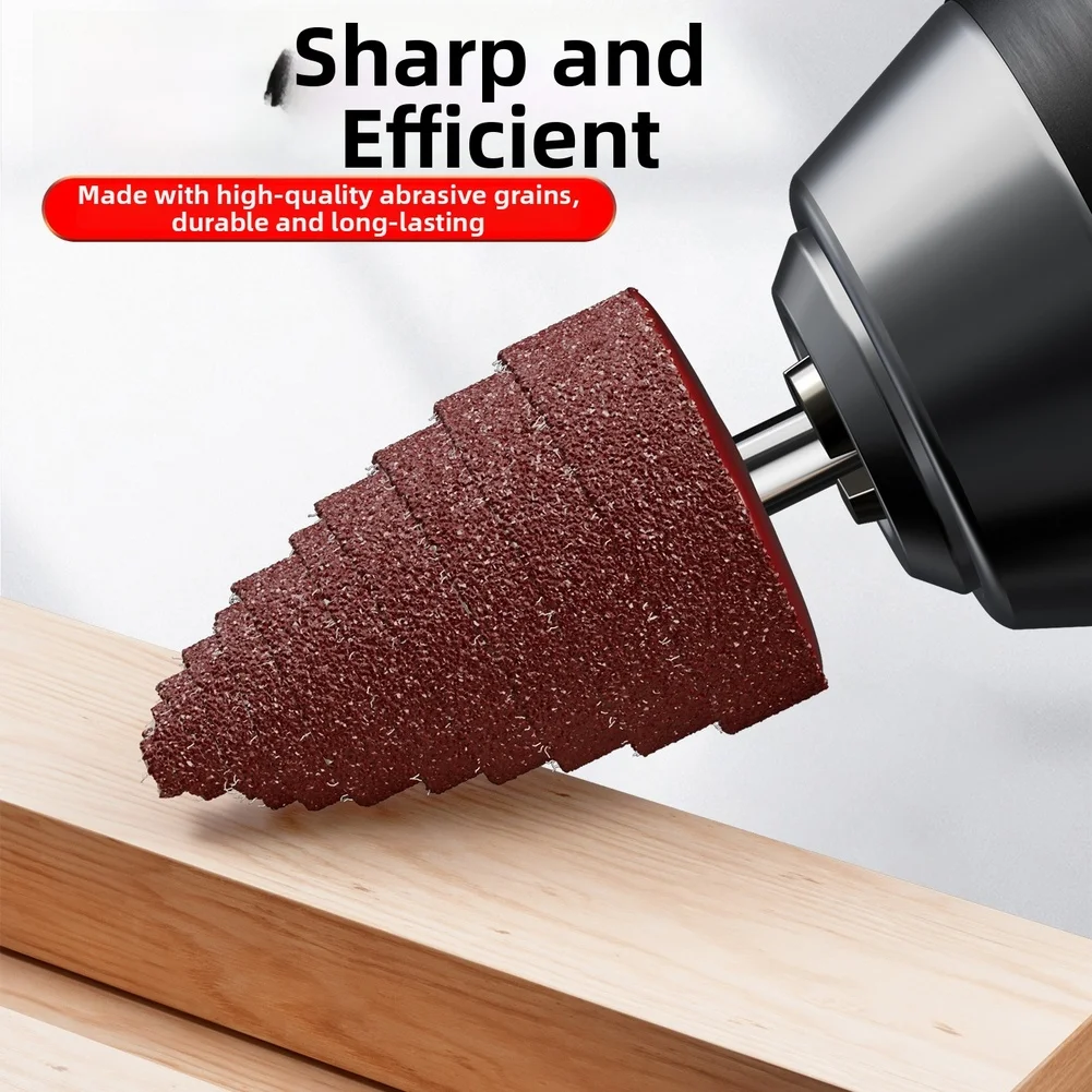 

3pcs/set 6mm Shank Cone Flap Wheel Sanding Head For Metal Wood Polishing Rust Removal Deburring Tools