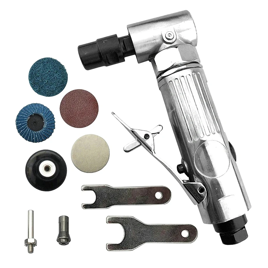 

1/4 1/8 Chuck Air Angle Die Grinder 90 Degree Pneumatic Grinding Polisher Mill Engraving Machine Carving Tool Kit