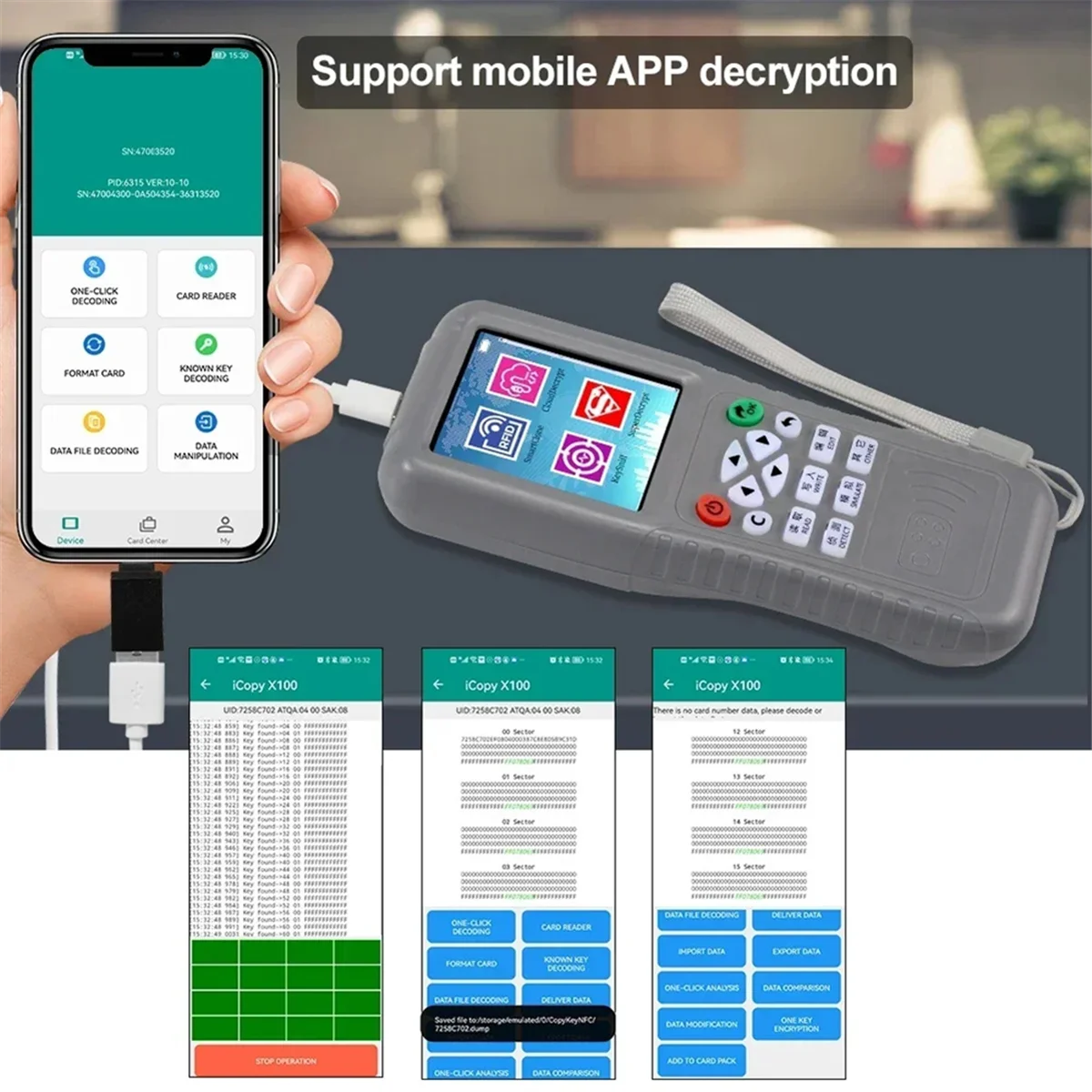 BISMZ WiFi RFID копир Дубликатор NFC считыватель смарт-карт записывающее устройство 125 кГц 13,56 МГц ID IC USB программатор декодирование мобильного телефона X5