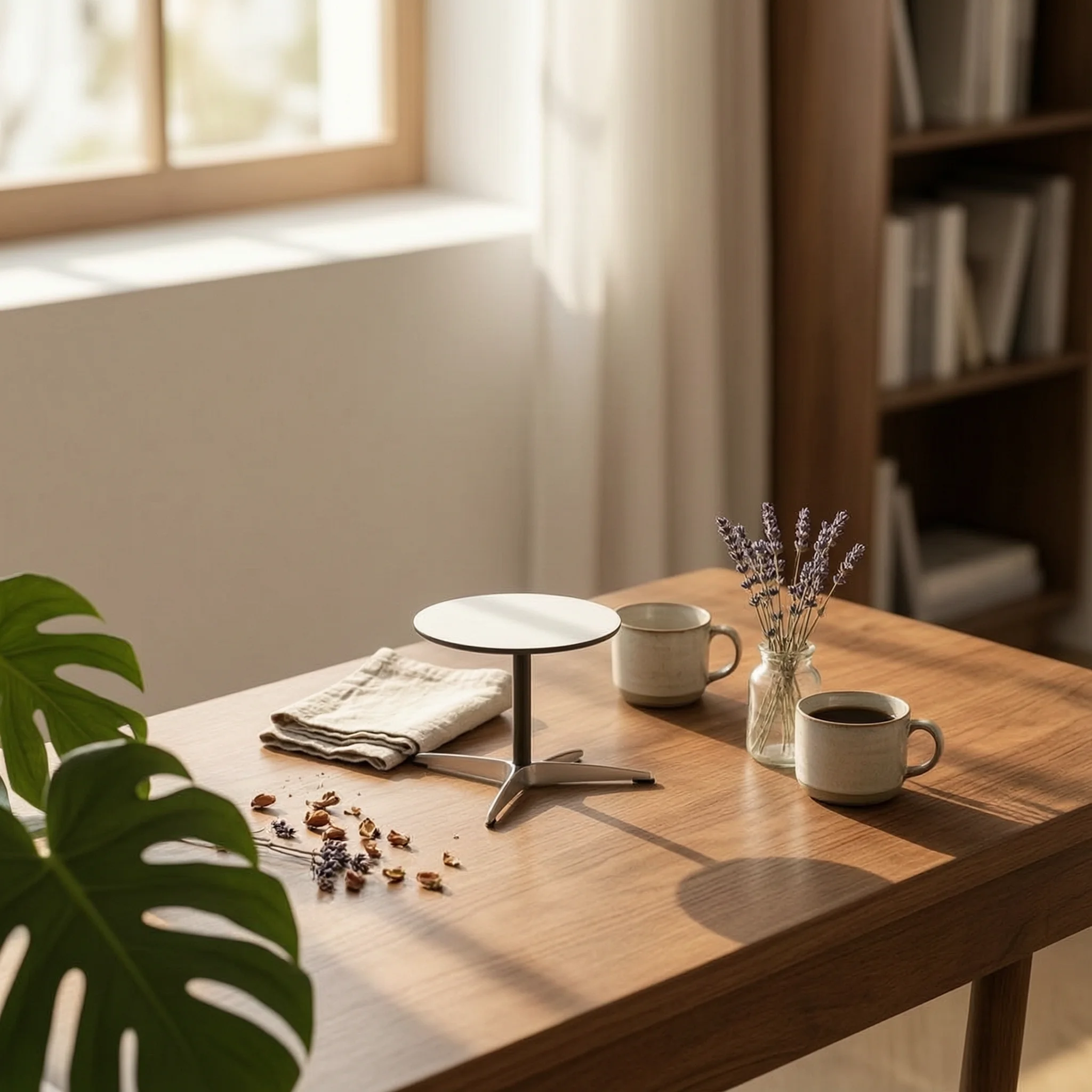Century-Period Modern Dining Table Nordic Design Small Round Kitchen Table for Home Office, Living Room