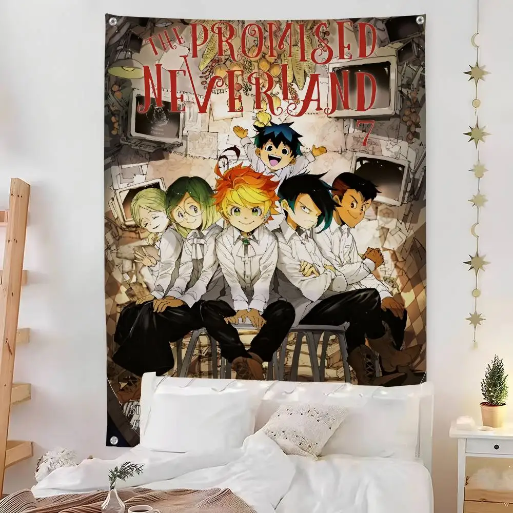 P-Promised NeverlandS Flag Room Bedroom Home&Outdoor Wall Hanging Concert Printed Background Decoration Art Banner