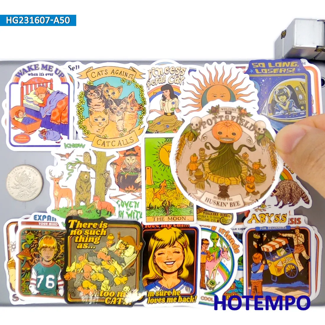 20/30/50 stuks, Zwarte humor stickers, Retro Gotiek, Halloween nostalgische stijl, Geschikt voor decoratie, laptop, auto, telefoon, motorfiets, bagage, Grappig Stickerpakket