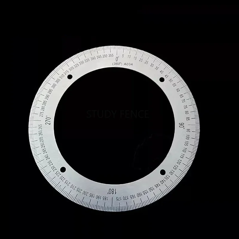 1pc Stainless Steel Dial Metal Circular Measuring Angle Sensor Stainless Steel Ruler Hardware Accessories Office Appliance