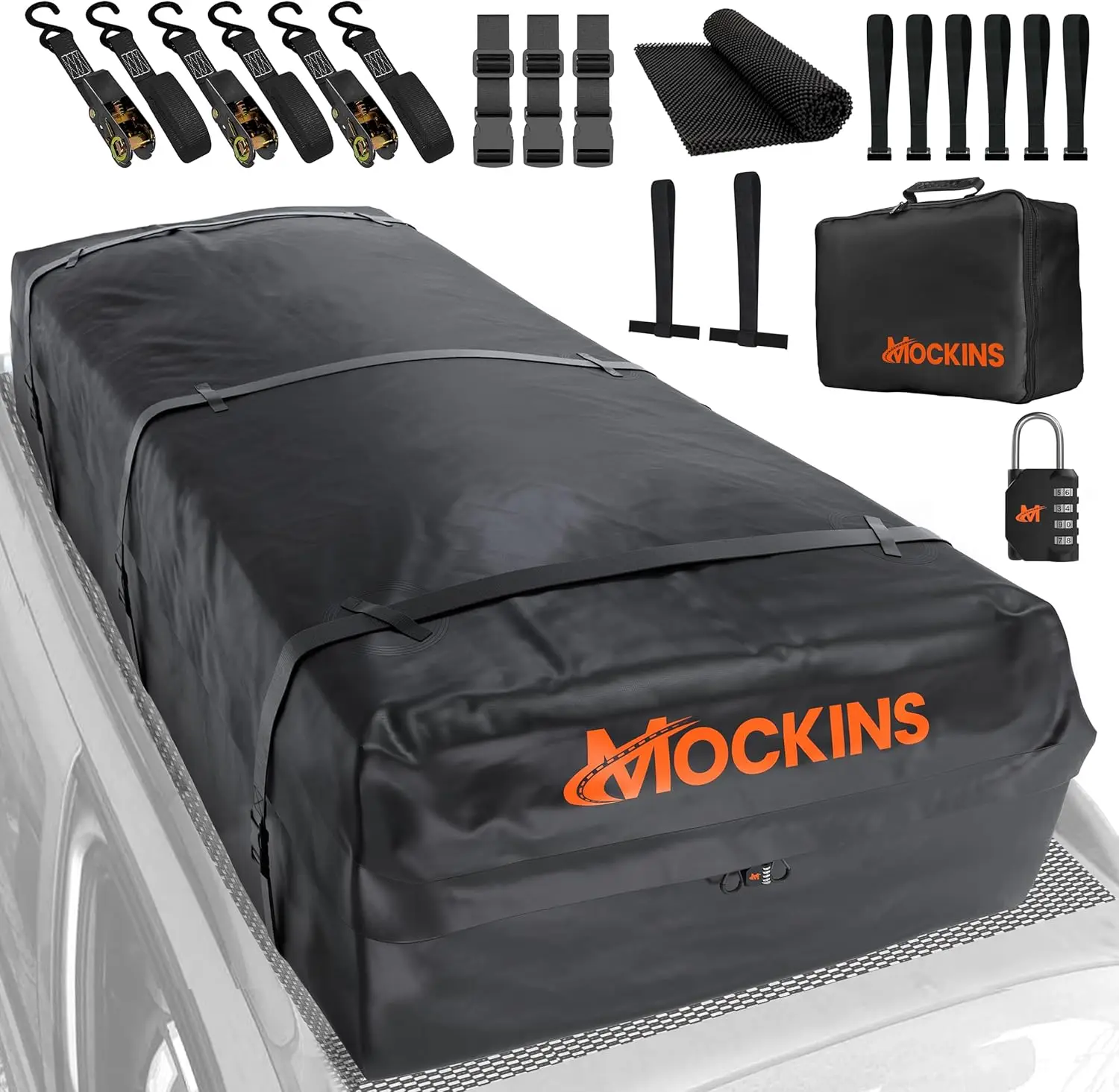 

Xxl 50 Cu Ft Waterproof Rooftop Cargo Carrier Bag | 85""X50""X20"" All-Weather Car Roof Bag | Soft-Shell Vinyl Rooftop Cargo