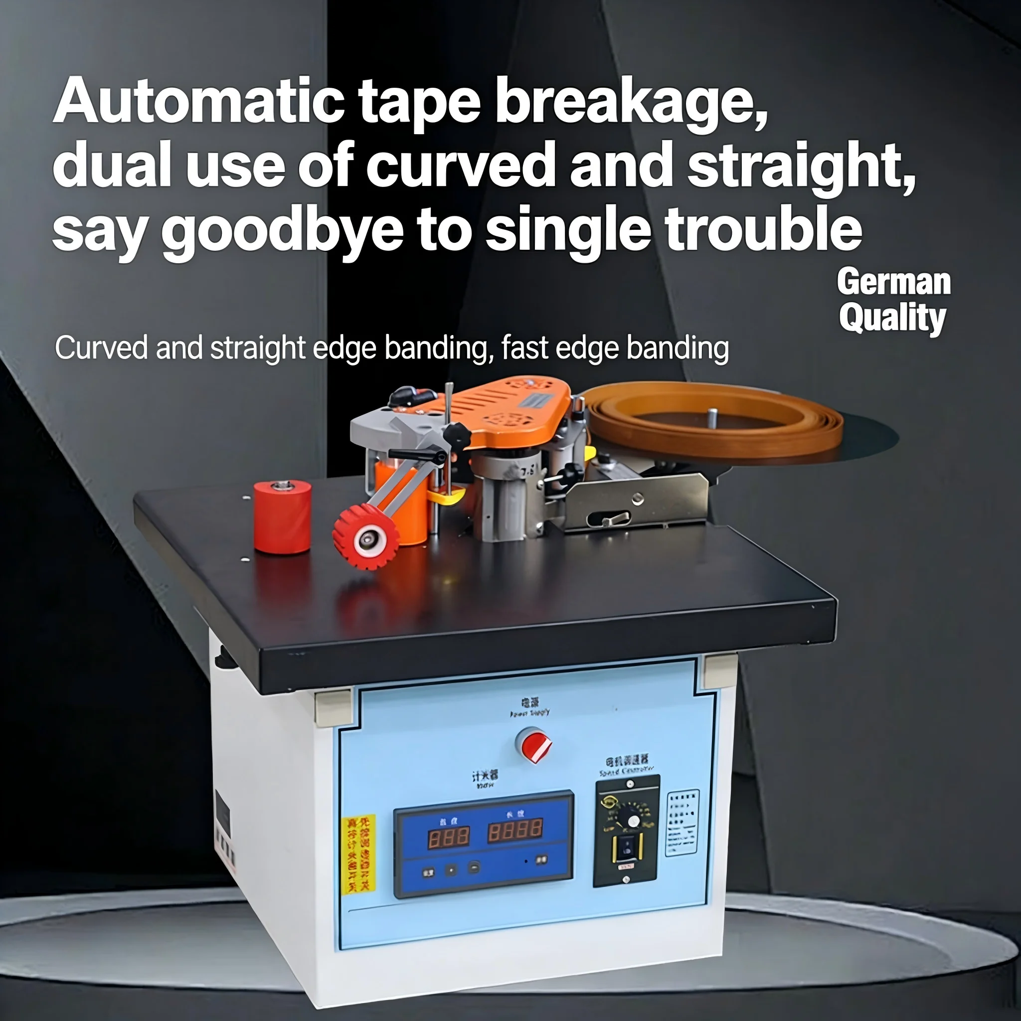 Mini Desktop Edge Banding Machine Automatic Double Side Gluing for Curved & Straight Edges Portable Fast Speed