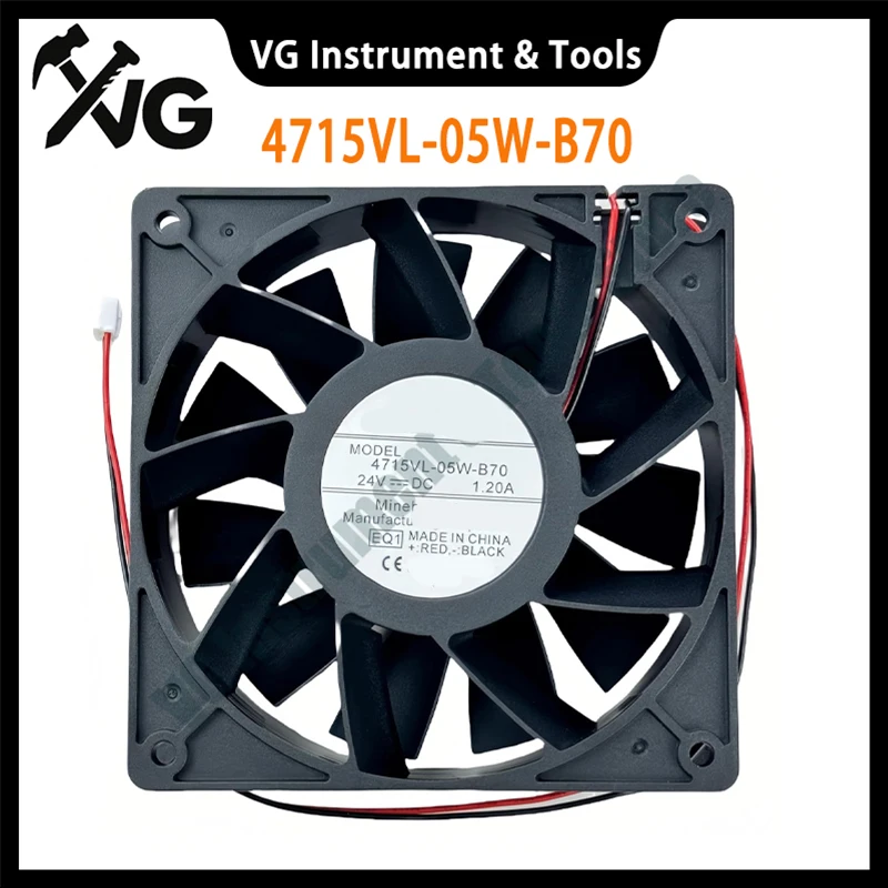 Novo para 4715VL-05W-B70 5700 rpm ventilador de refrigeração, DC 24V 1.20A NMB-MAT ventilador de refrigeração do inversor, 120x120x38mm ventilador de refrigeração de 2 fios