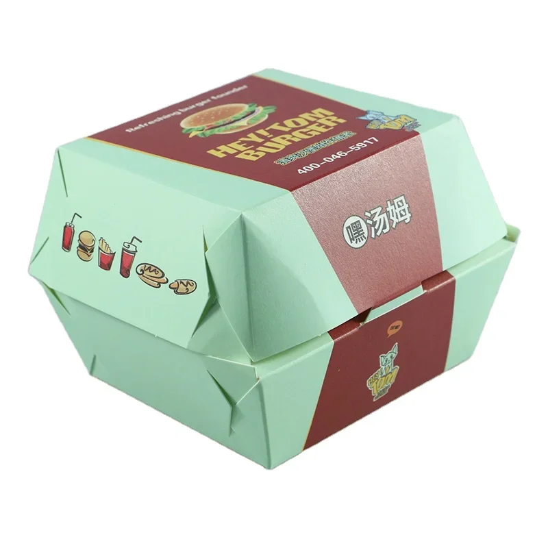 disposable customized paper food container  hamburger paper box made in China