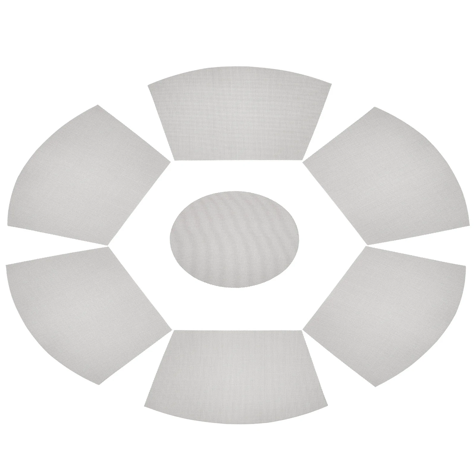 7Pcs PVC Placemats Table Mats Heat Resistant Decorative Dining Table Set Washable Small Round Place Mats for Home Restaurant