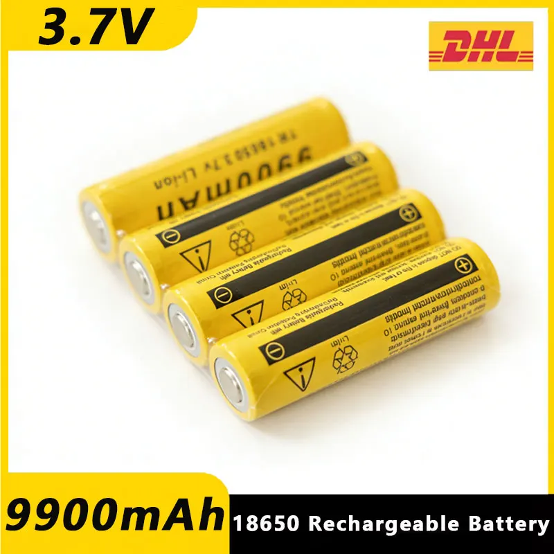 

2026 Newly upgraded 18650 battery 3.7V 9900mAh rechargeable Li-ion battery for Led flashlight Torch batery lithium battery