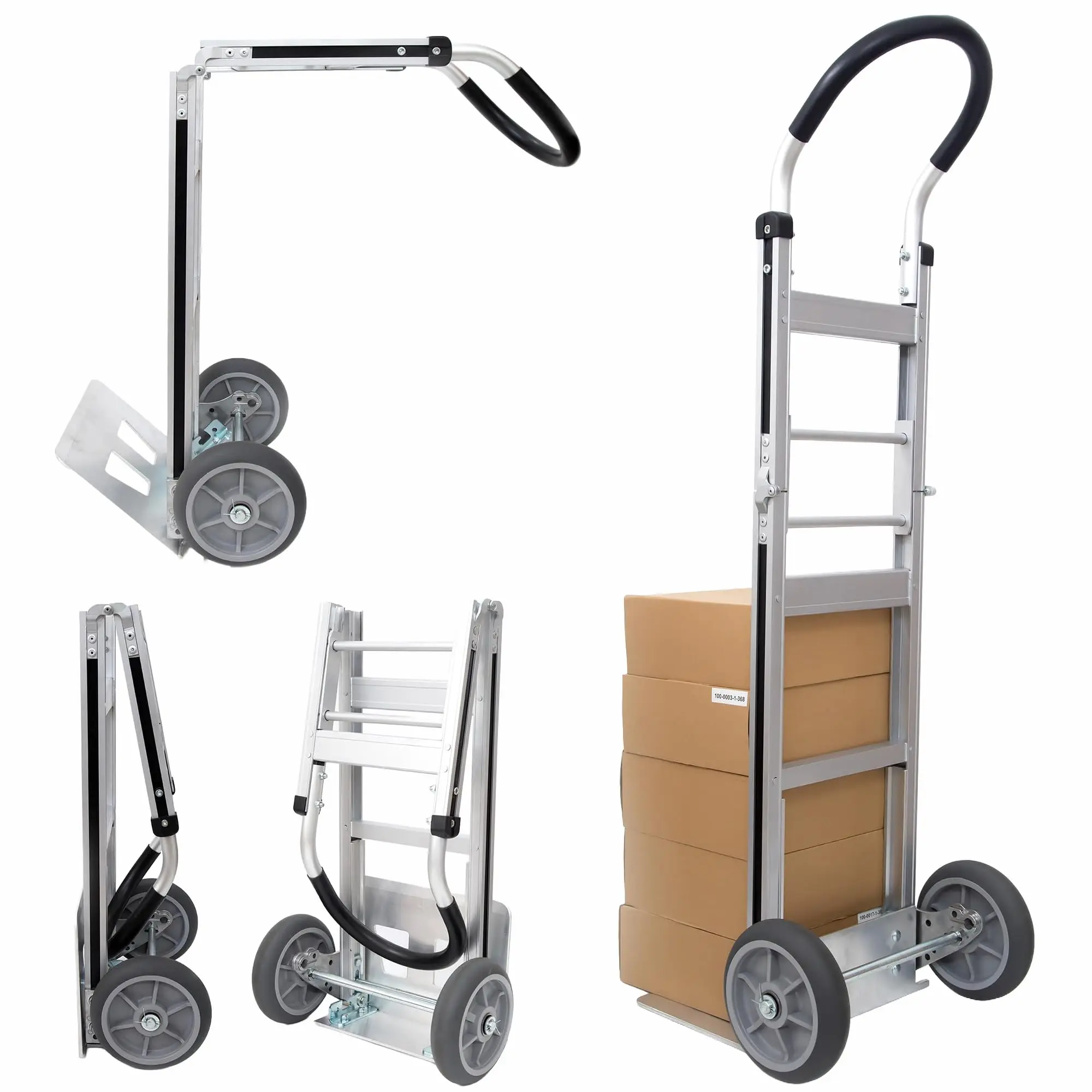 Aluminum Foldable Utility Shopping Cart with Wheels and Removable Bag, Collapsible Personal Cart for Groceries, Laundry