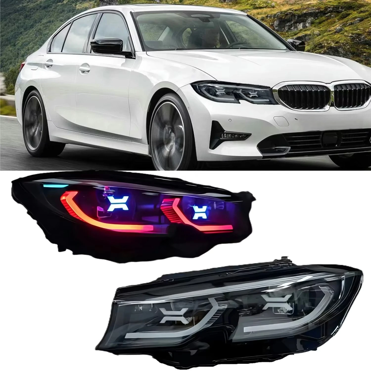 G28 G21 G20 Headlight OSS Style LED US Version 2019+ DRL Front Headlamp RGB X Light Head Light for BMW 3 Series
