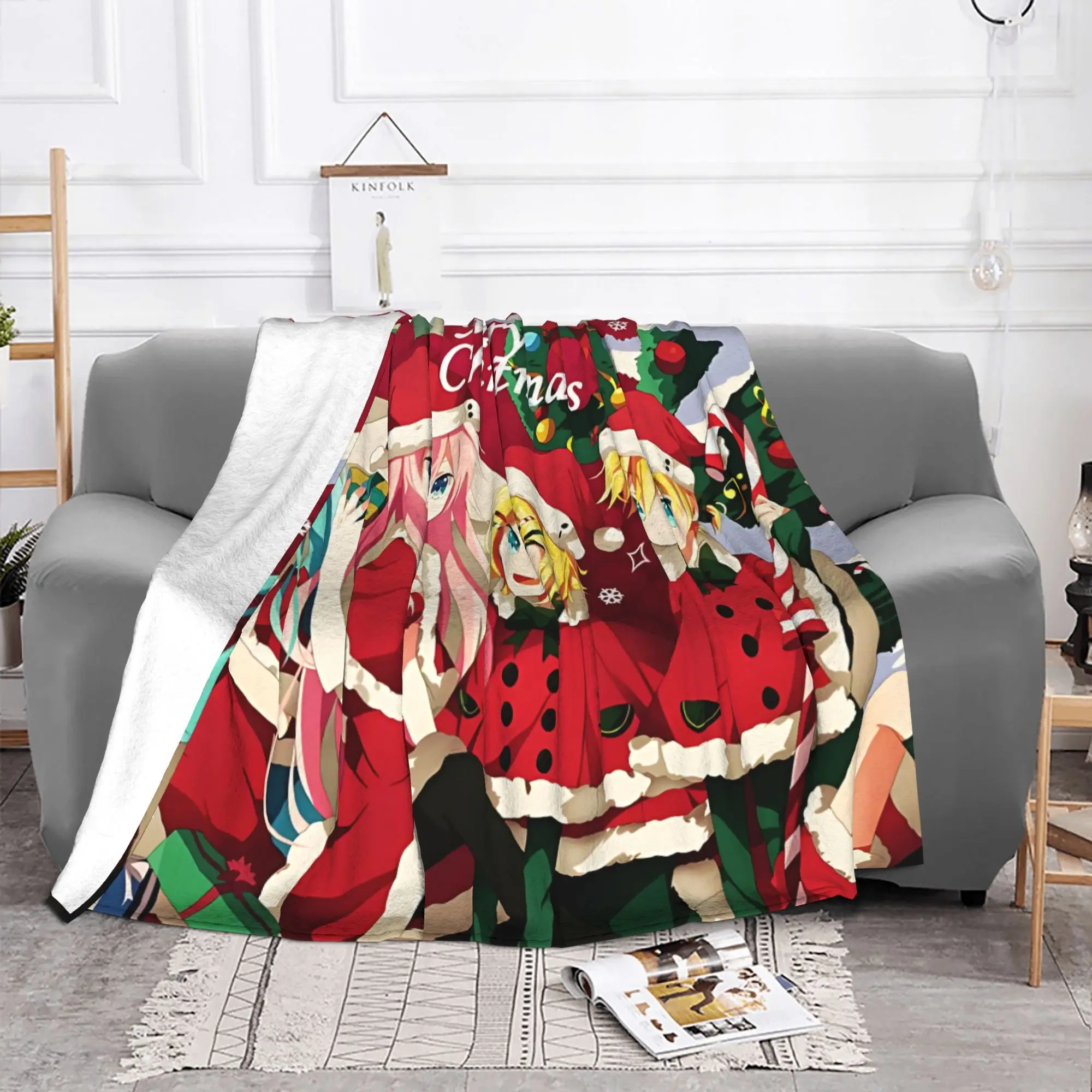 1PC Your Christmas Gift  Hatsune Miku  home room decorations Winter Blankets for Adults Bedding Home Interior Sofa Knee
