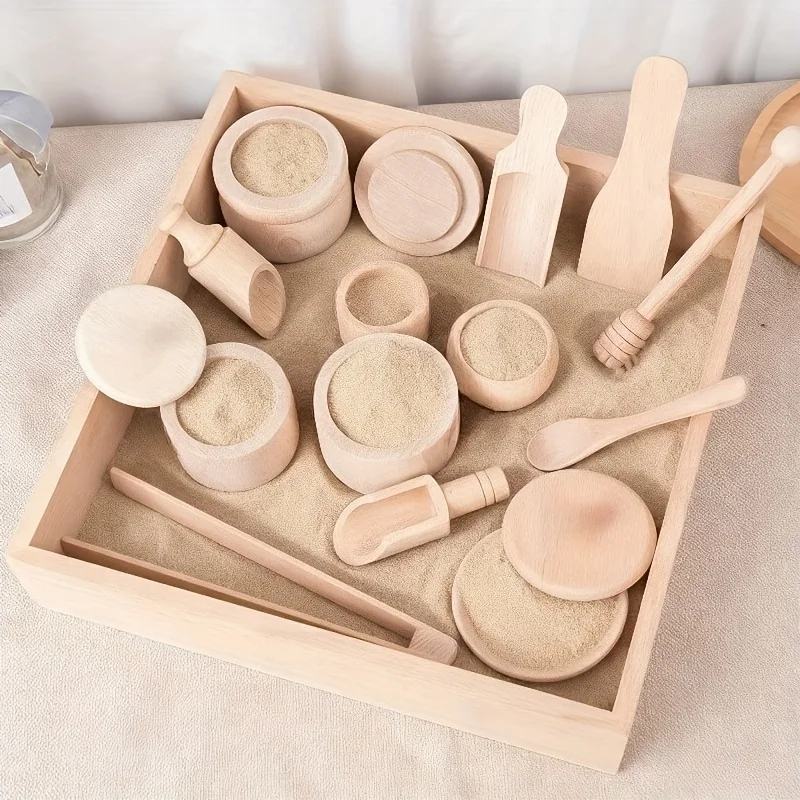 Sensory Enlightenment and Puzzle Simulation Kitchen,  Home Experience Toys, Early Education Wooden Toys,Christmas Gifts