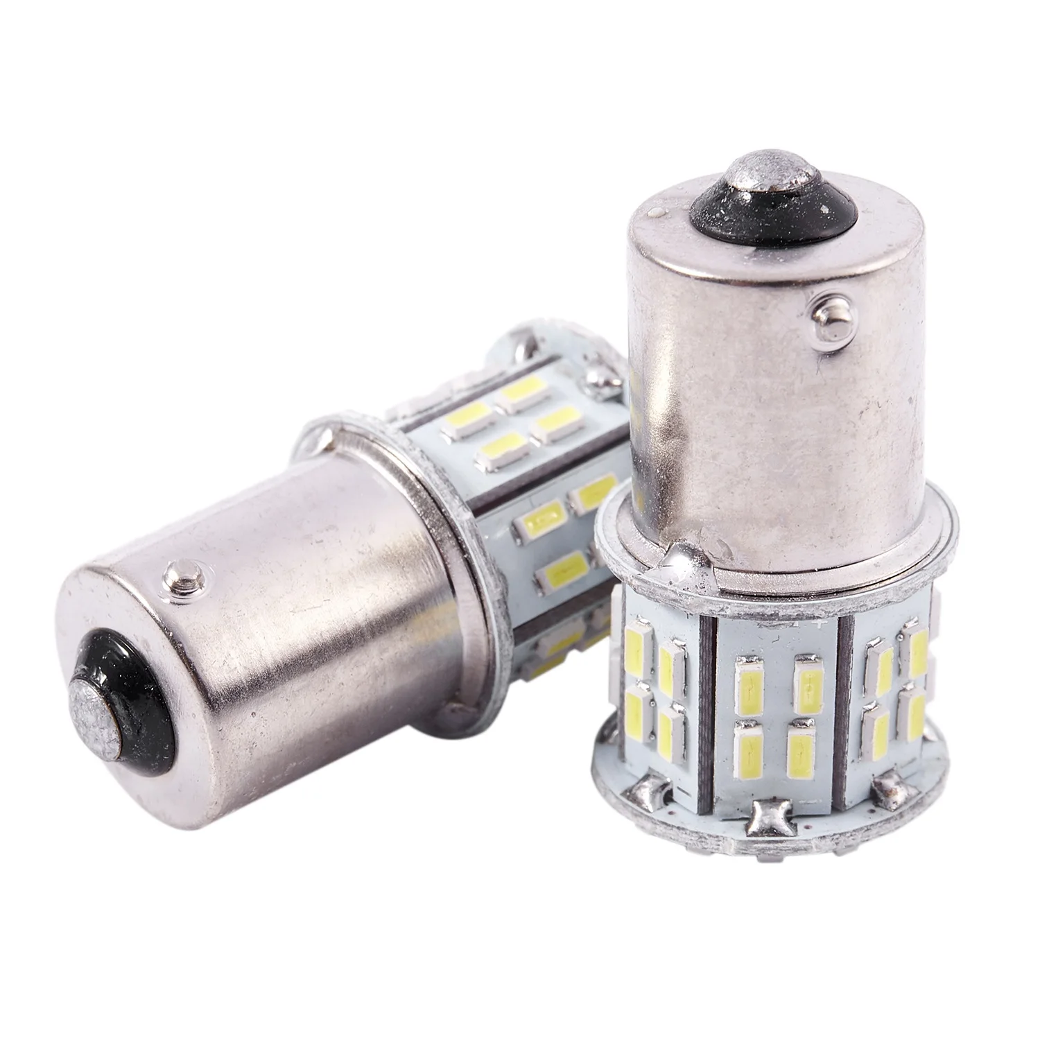 مصابيح إنارة خلفية ليد بإشارة انعطاف على ذيل السيارة ، أبيض ، 50 SMD ، 49 ، BA15S ، 1500 ، P21W ، 2