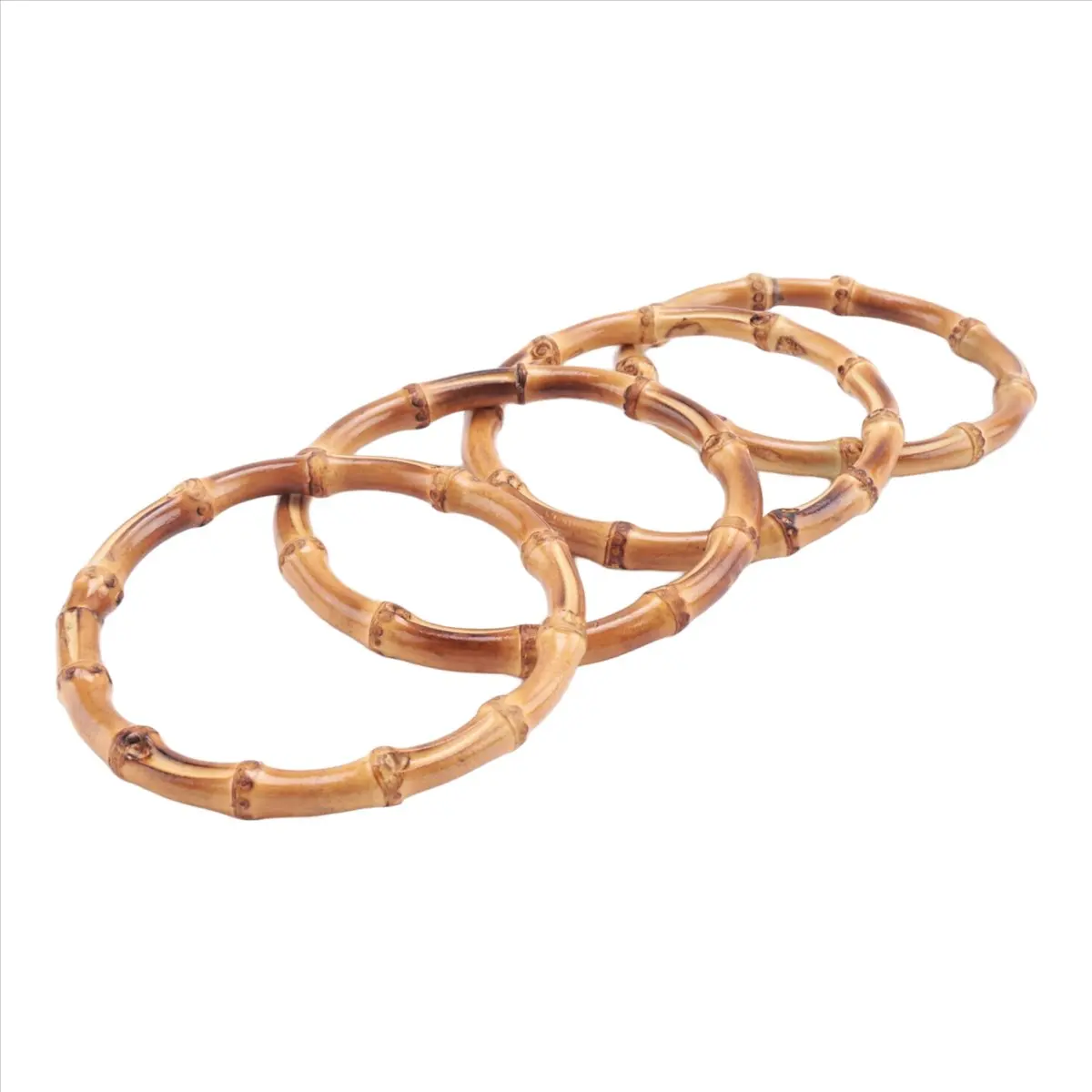 ABQR 4 قطعة خشبية مستديرة الخيزران حقيبة مقبض استبدال اليدوية حقيبة محفظة صنع مقابض لصياغة حقيبة اليد #1