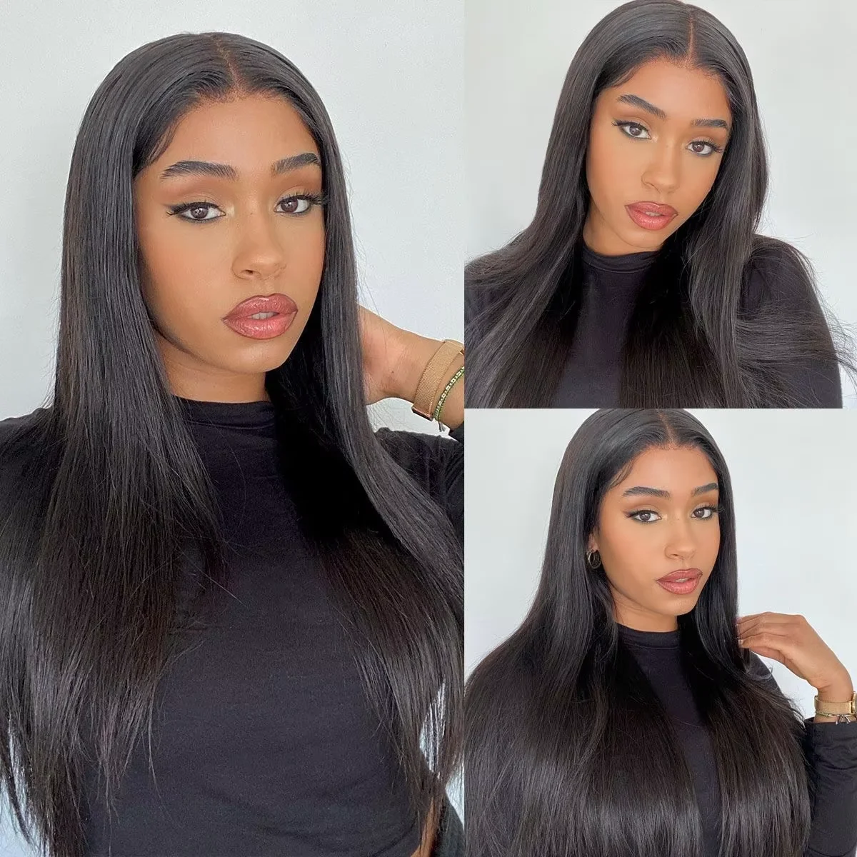 30 32 Inch Bone Straight Brazilian Human Hair V Part Wig 200% Density Remy Hair Soft Silky Minimal Shedding Heat Resistant Upgrade U Part Wig Machine Made Beginner Friendly Long Wigs For Black Women