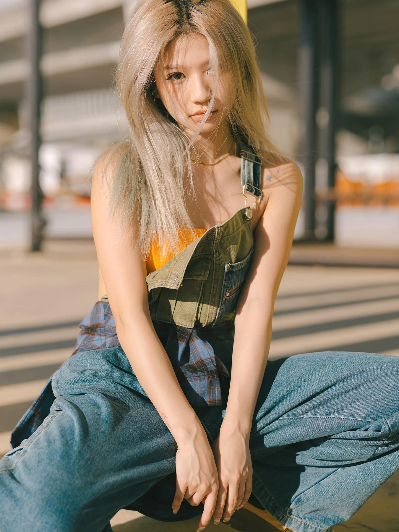 

Retro American Denim Overalls Women's Trendy Hip Hop Straight Leg Wide Leg Pants High Waist Blue Jeans Wear Resistant