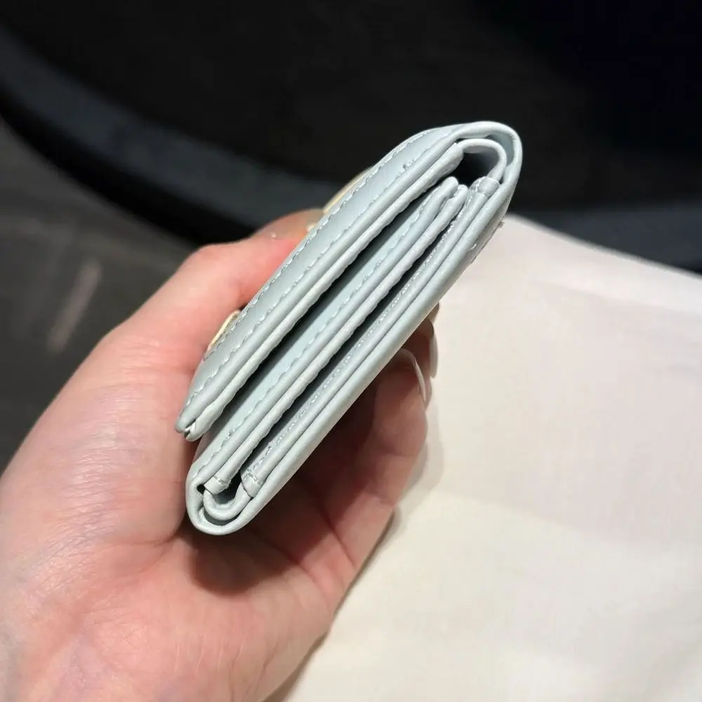 PU Bifold Wallet Compact Folding Structure Portable Coin Wallet Stitched Trim Floral Bear Print Card Holder Wallet