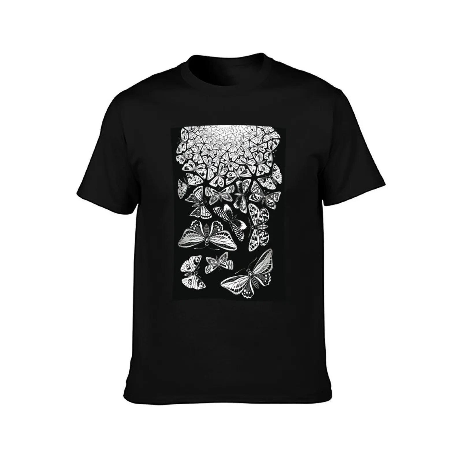 M.C Escher - Butterflies Tessellation T-Shirt, Summer Casual Cotton Tee, Oversized Streetwear Tops, Vintage Graphic Print
