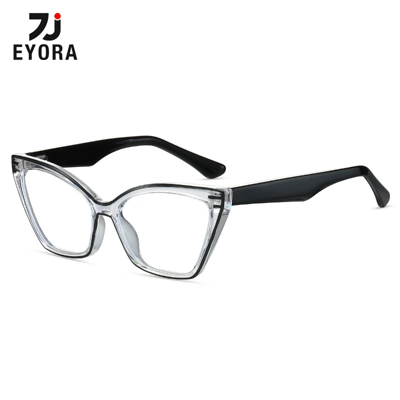 

EYORA Currents Cat Eye TR90 Women Reading Glasses Anti Blue Light Myopia and Hyperopia Photochromic Prescription Eyewear Lens