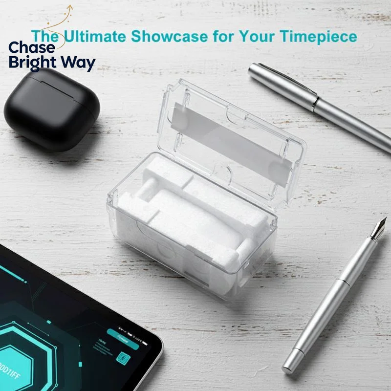 Universal Jewelry Storage Box for Men Vintage Transparent Single Watch Case for Travel Home Desk Display Collection