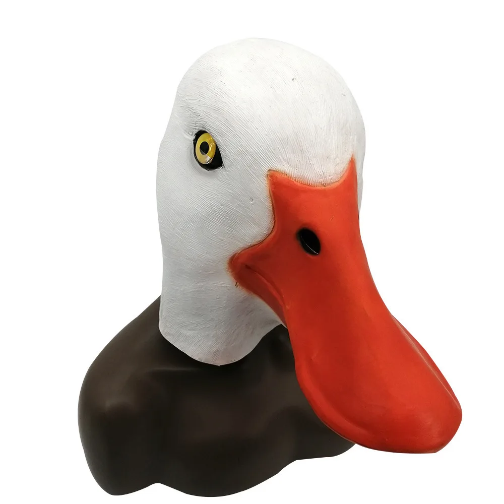 

Halloween latex headgear mask, big white duck festival party, animal duck dance party, mask