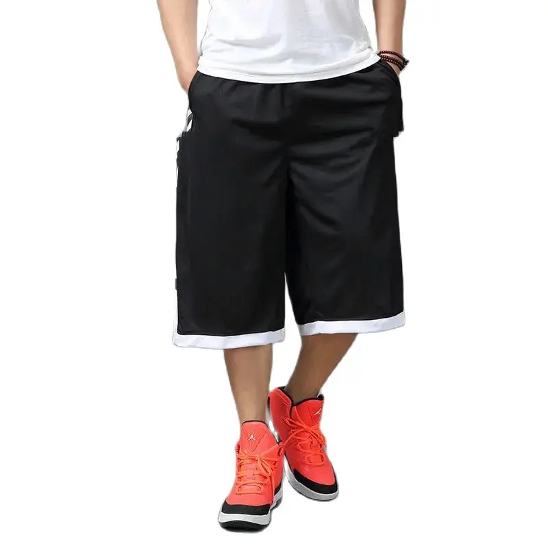 Summer Fashion Sportwear Shorts Men Casual Loose Baggy Straight Boardshorts Elastic Waist Clothes