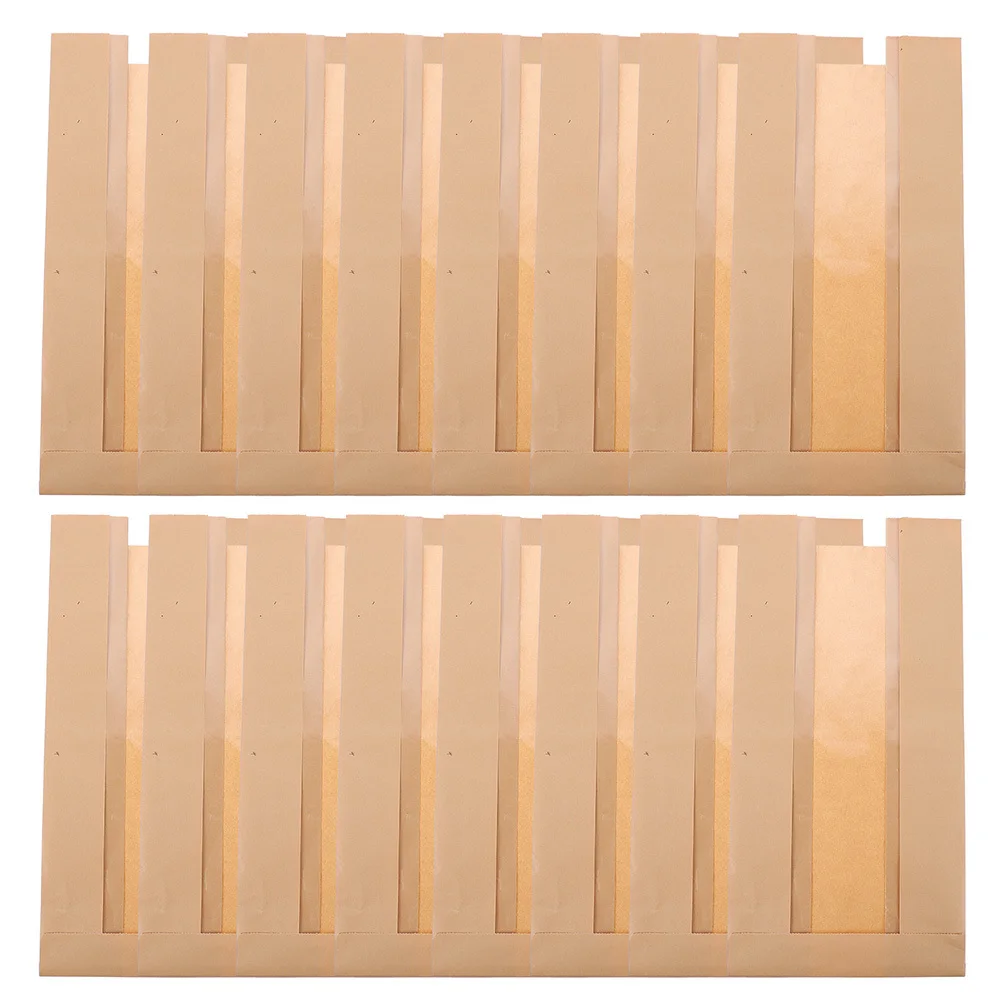 

100Pcs Food Paper Bread Bags Bottom Design Clear Window Bread Wrapping Packaging Bags for Baking Toast Packaging Pouches