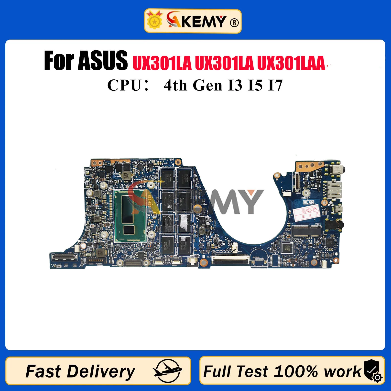 

UX301LA Материнская плата для ноутбука ASUS ZenBook UX301L UX301LA UX301LAA Материнская плата для ноутбука с процессором I3 I5 I7 100% тестирование ОК быстрая доставка