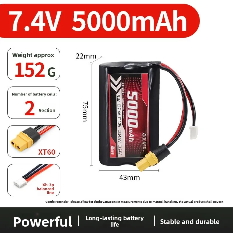 Upgrade 2S 4S 6S 5000MAH 21700 Lipo Battery for FPV Drone Airplane Helicopter RC Car Truck Quadcopter RC Hobby with XT60 Plug
