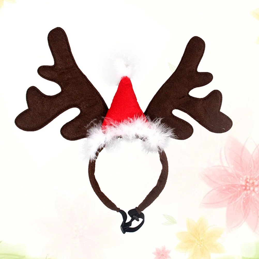 

Pet Christmas Head Dog Decor Headband Antler Decor for Christmas Festival (Red Pattern) Dog Christmas Head Hoop