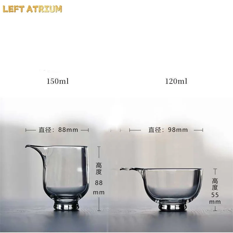Japanese Style 120/150ml High Borosilicate Heat-resistant Glass Fair Cup Tea Pitcher Chahai Kungfu Tea Dispenser Tea Set Access