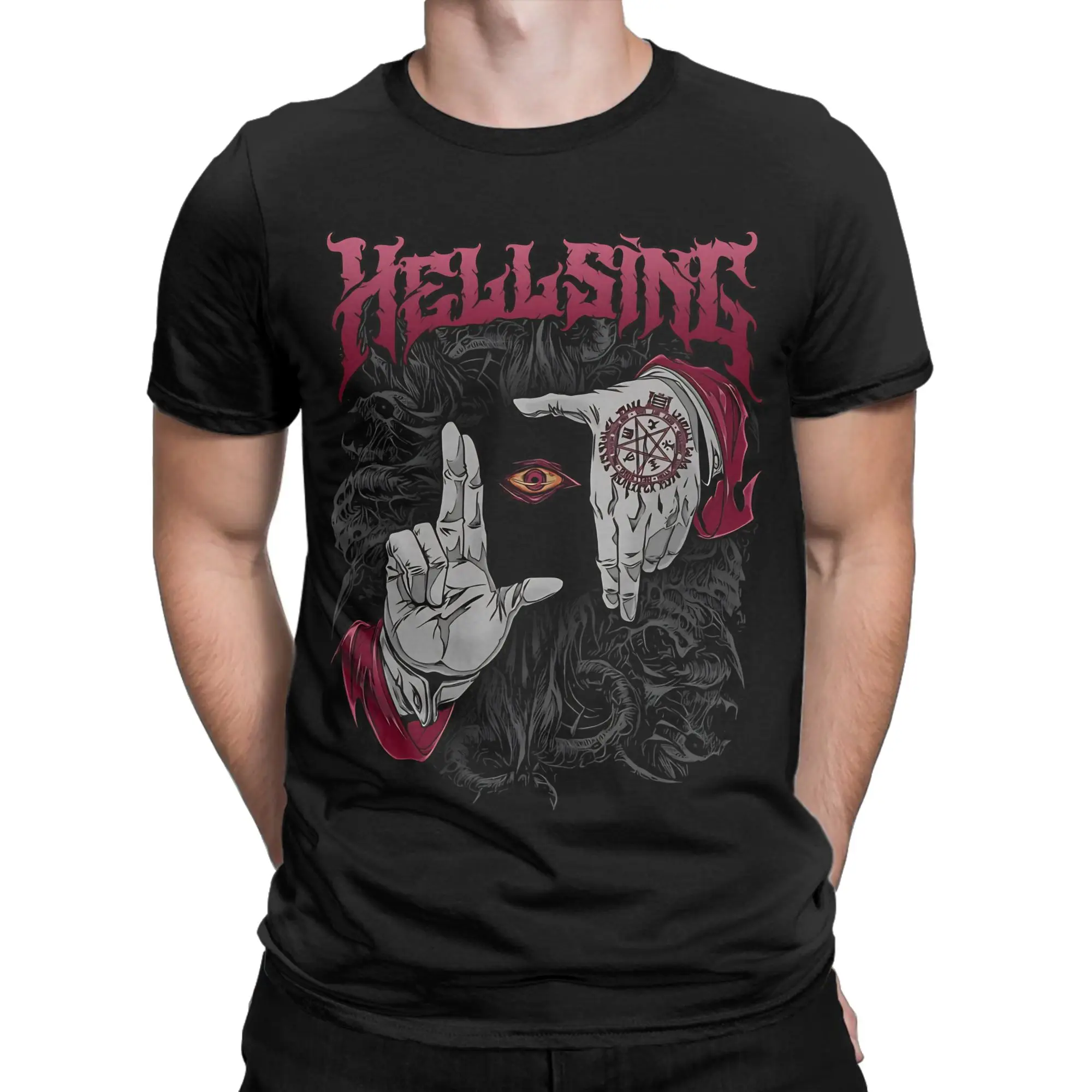 Dark Cross Gothic  Graphic 100% Cotton T-Shirt Hellsing Tops Tees For Men