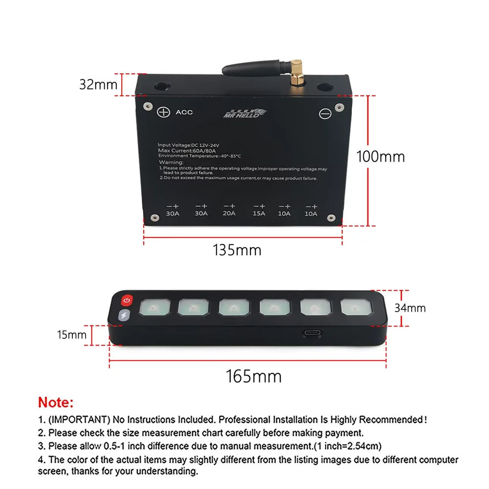 6 Gang Switch Panel 12v 24V Touch Switch Box Universal Automatic Individual Strobe Control For SUV Boat Car