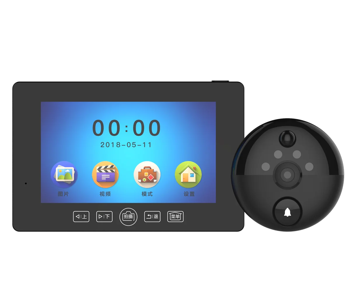 

4.3Inch 3MP 160Degree Wide Angle Wired Doorbell Video Door Phone Visual Doorbell Camera Peephole Viewer