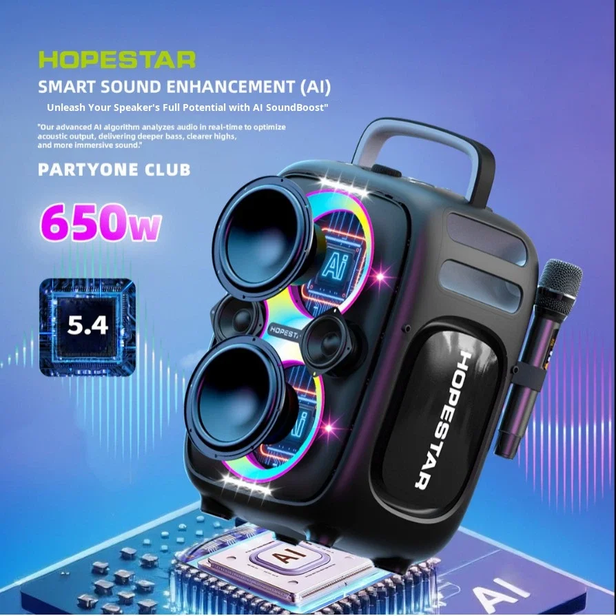 New  Arrived Partyone Club Outdoor High-Power Wireless Portable AI Tuning for 5.3 Speaker 650W RGB Light