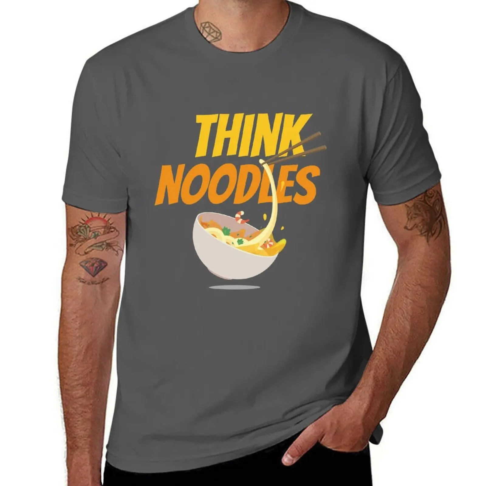 think noodles T-Shirt Daily Wear Plain Short Sleeve Shirt
