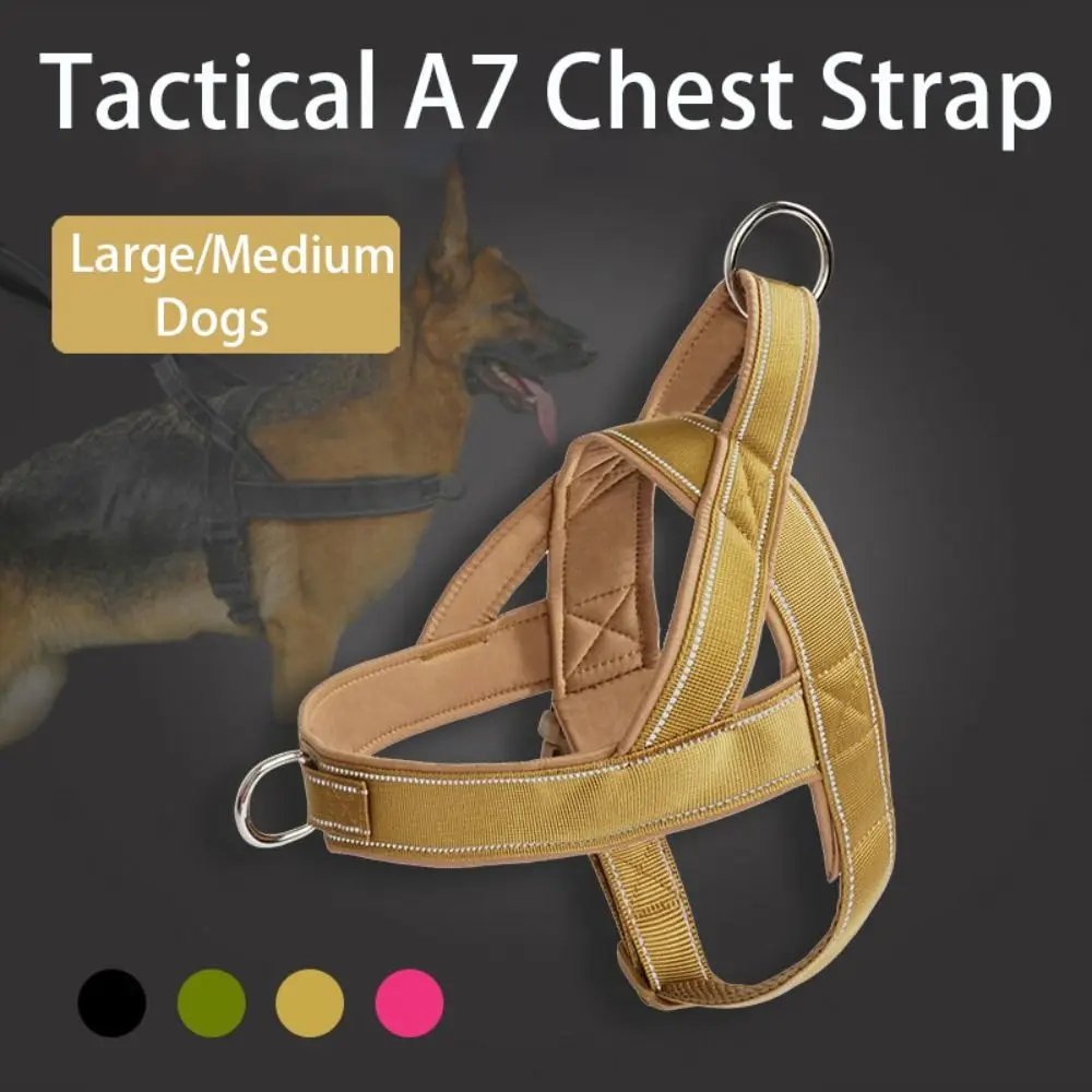 Walking Training Adjustable Reflective Nylon Pet Traction Rope Dog Tactical Chest Strap Dog Vest Durable Dog Harness