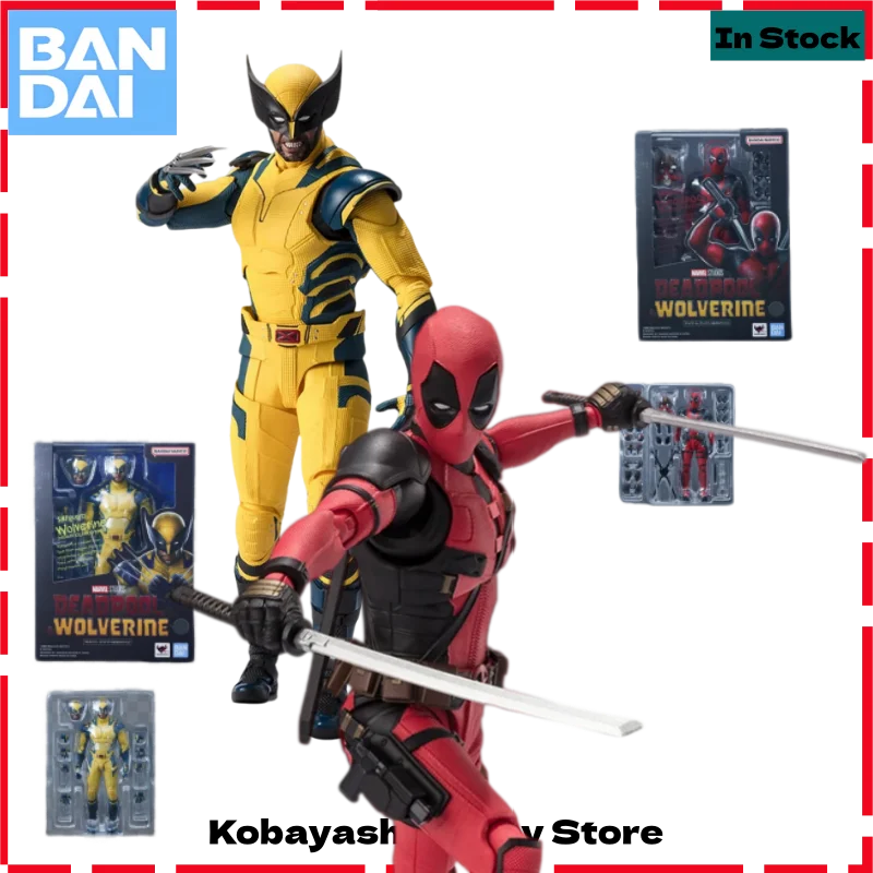 

Bandai Genuine SHF Deadpool Wolverine 15.5cm Marvel Studios Action Figure Collectible Model Toys Ornaments Gift for Kids