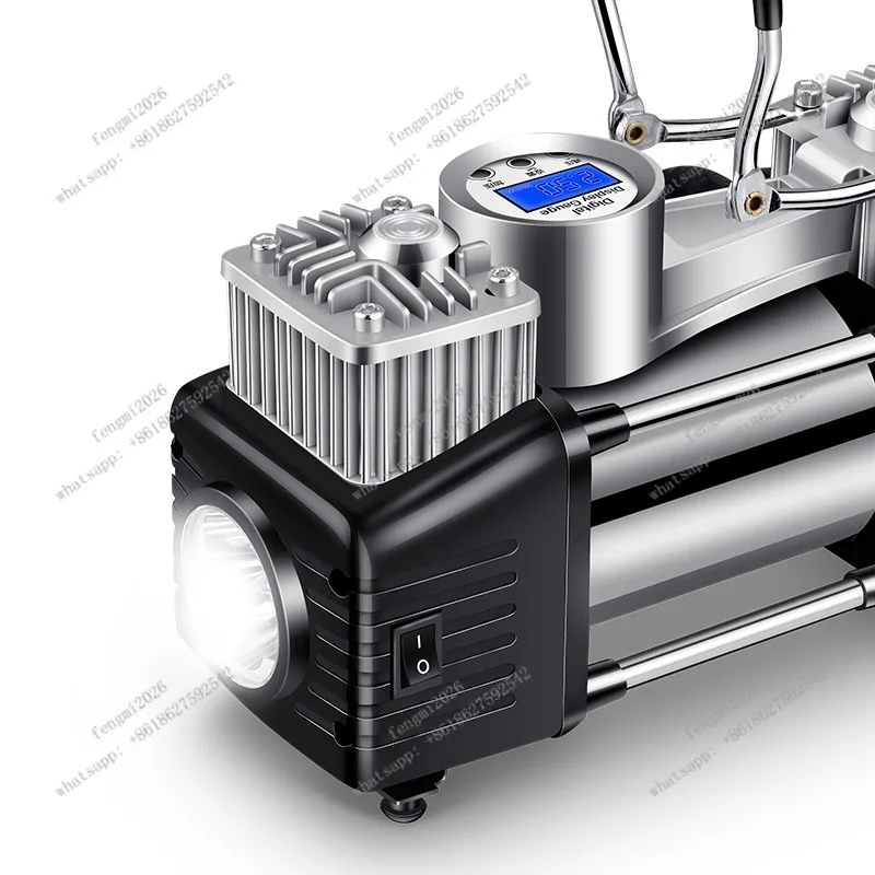 Portable Metal Dual Cylinder Air Compressor High Power Car Tire Inflator Pump for Off-Road Vehicle