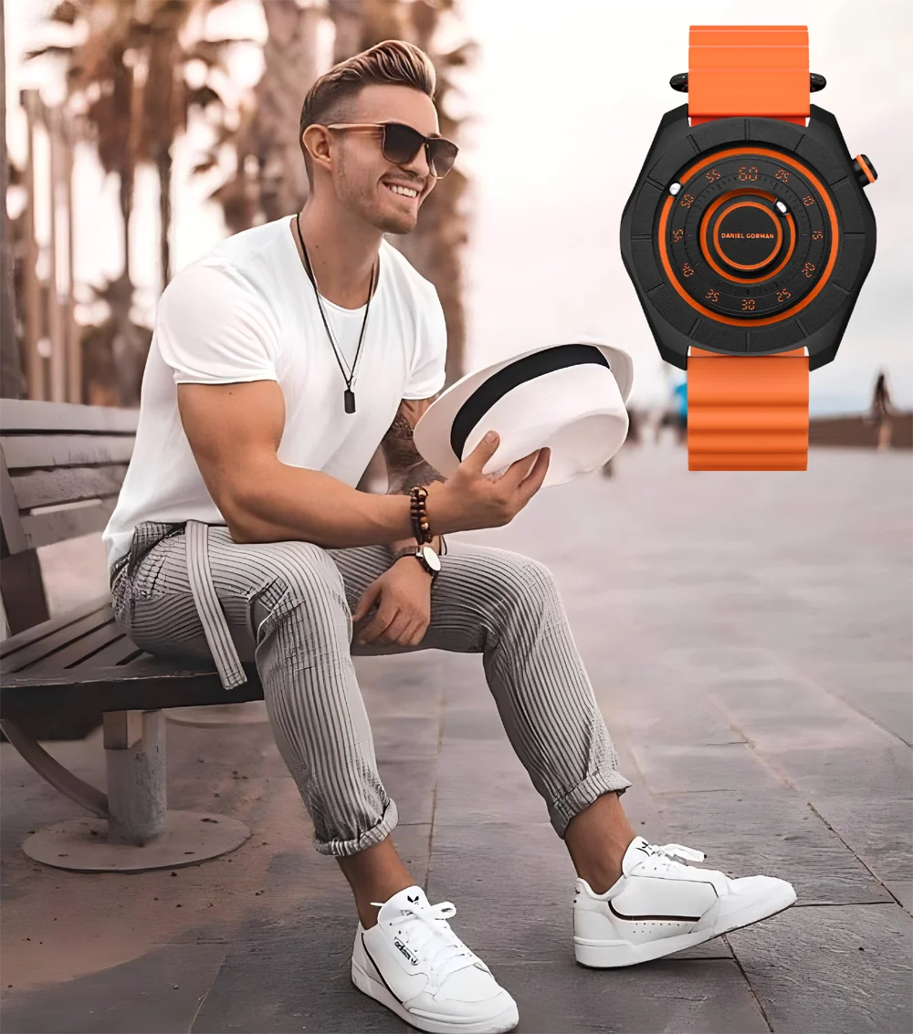 

New Silicone Strap Watch Nightlight Magnetic Wristwatch Unique Design Unisex Quartz Watches with Adjustable Comfortable Band