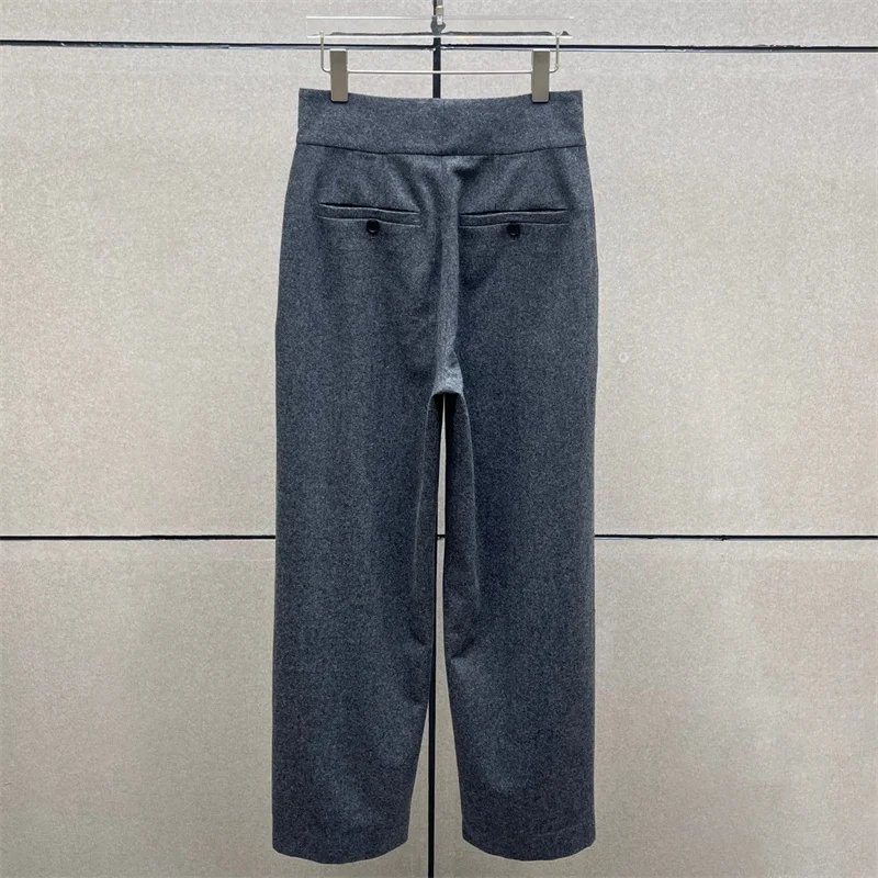 Women's pants New high waisted slim fit straight leg pants for autumn 2025 High quality wool blended women's suit pants trousers