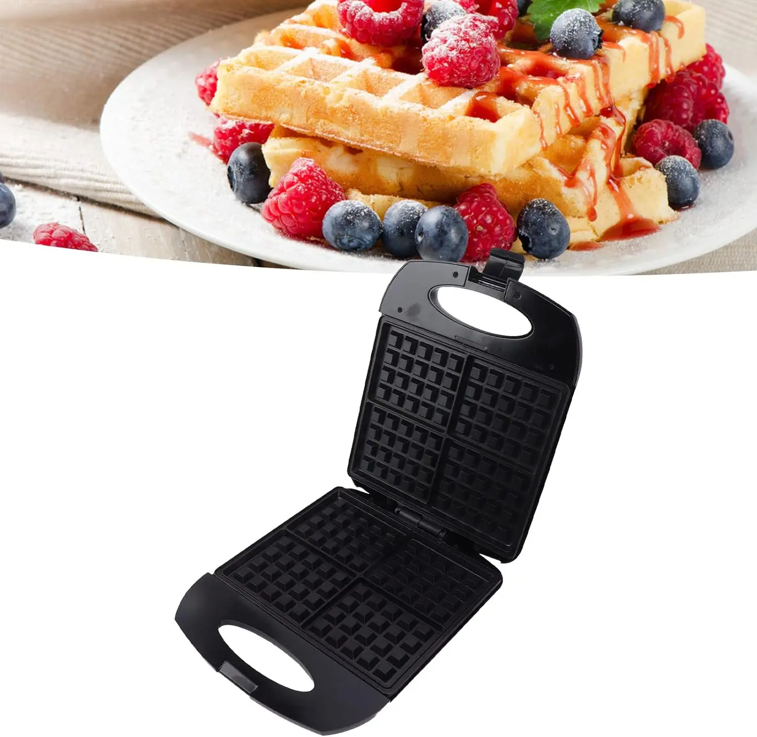 Mini macchina per waffle, macchina per waffle portatile, macchina per la colazione con sandwich antiaderente Piastra multifunzionale per riscaldamento a sandwich
