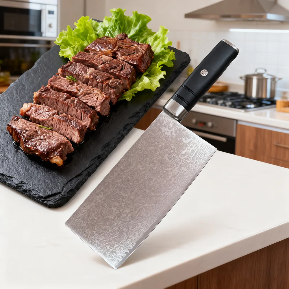 

7,3-дюймовый китайский нож шеф-повара, 67-слойное лезвие из дамасской стали, G10, ручка для нарезки овощей, тесак для мяса, профессиональный кухонный нож