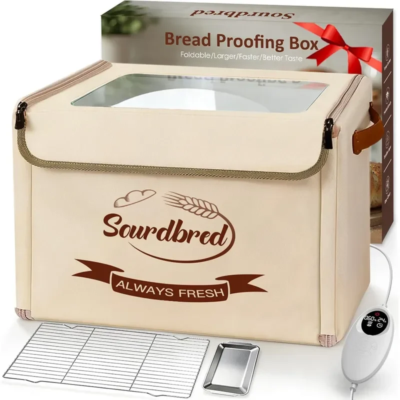 Extra Large Folding Bread Proofing Box Dough Proofer 68-104°F Temp Control 1-48H Timer Sourdough Starter Warmer with Metal